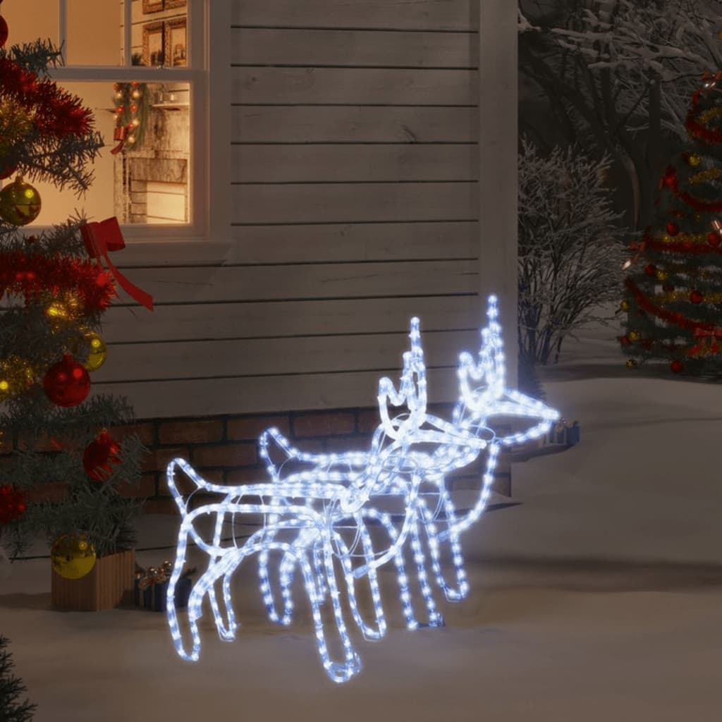 Vánoční Sobi 2 Ks Se Studenými Bílými Led 60 X 30 X 60 Cm