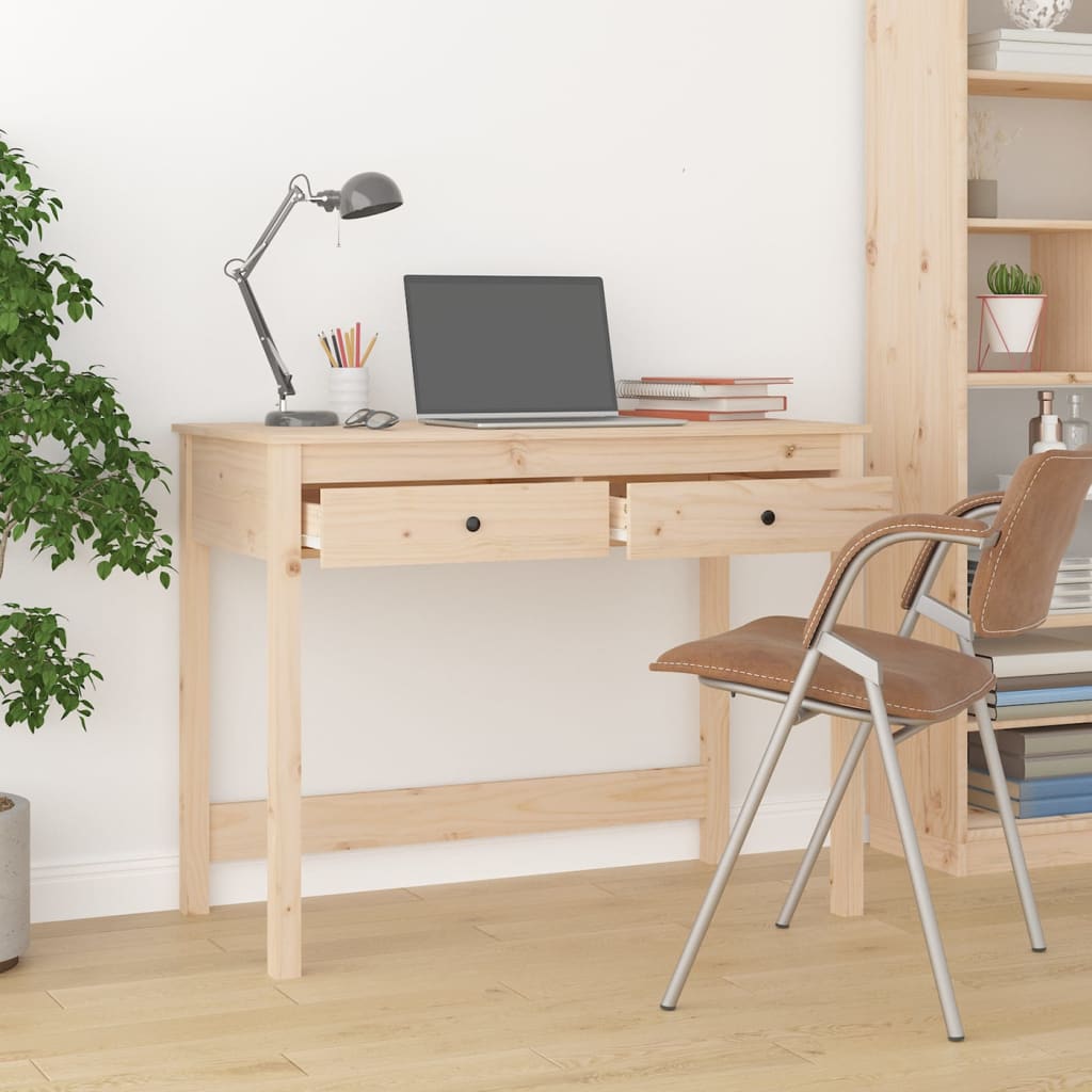 Psací Stůl Se Zásuvkami 100 X 50 X 78 Cm Masivní Borové Dřevo