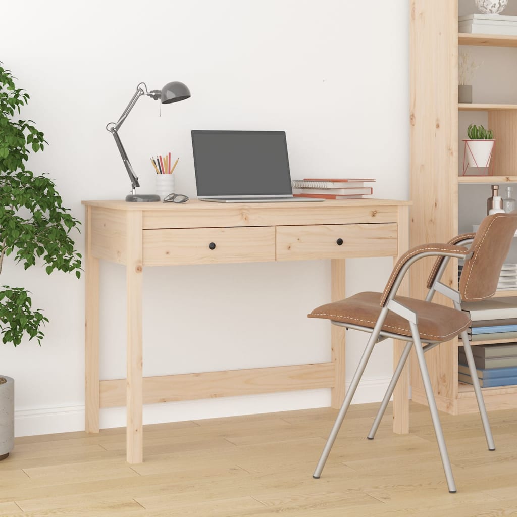 Psací Stůl Se Zásuvkami 100 X 50 X 78 Cm Masivní Borové Dřevo