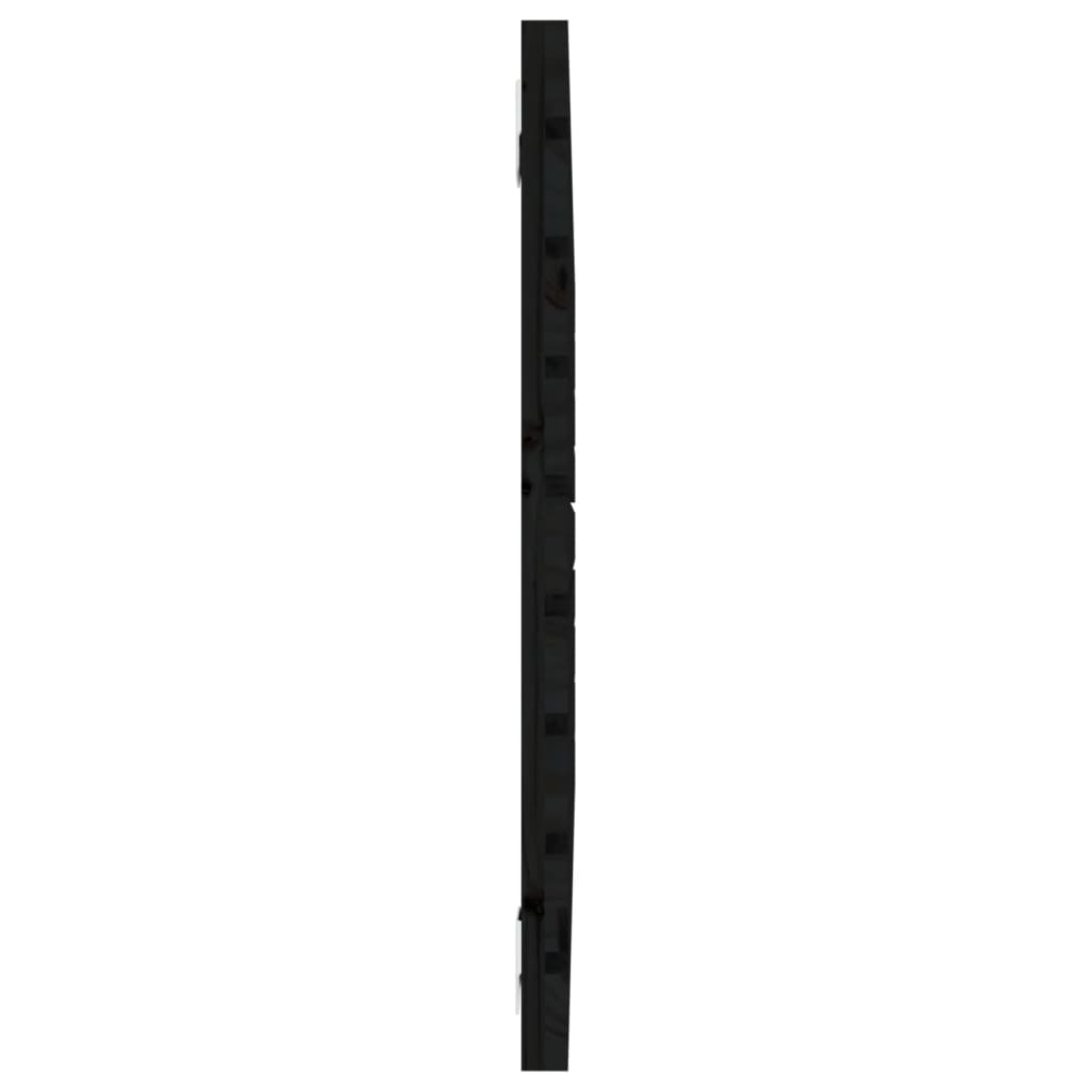 Nástěnné Čelo Postele Černé 96 X 3 X 63 Cm Masivní Borové Dřevo