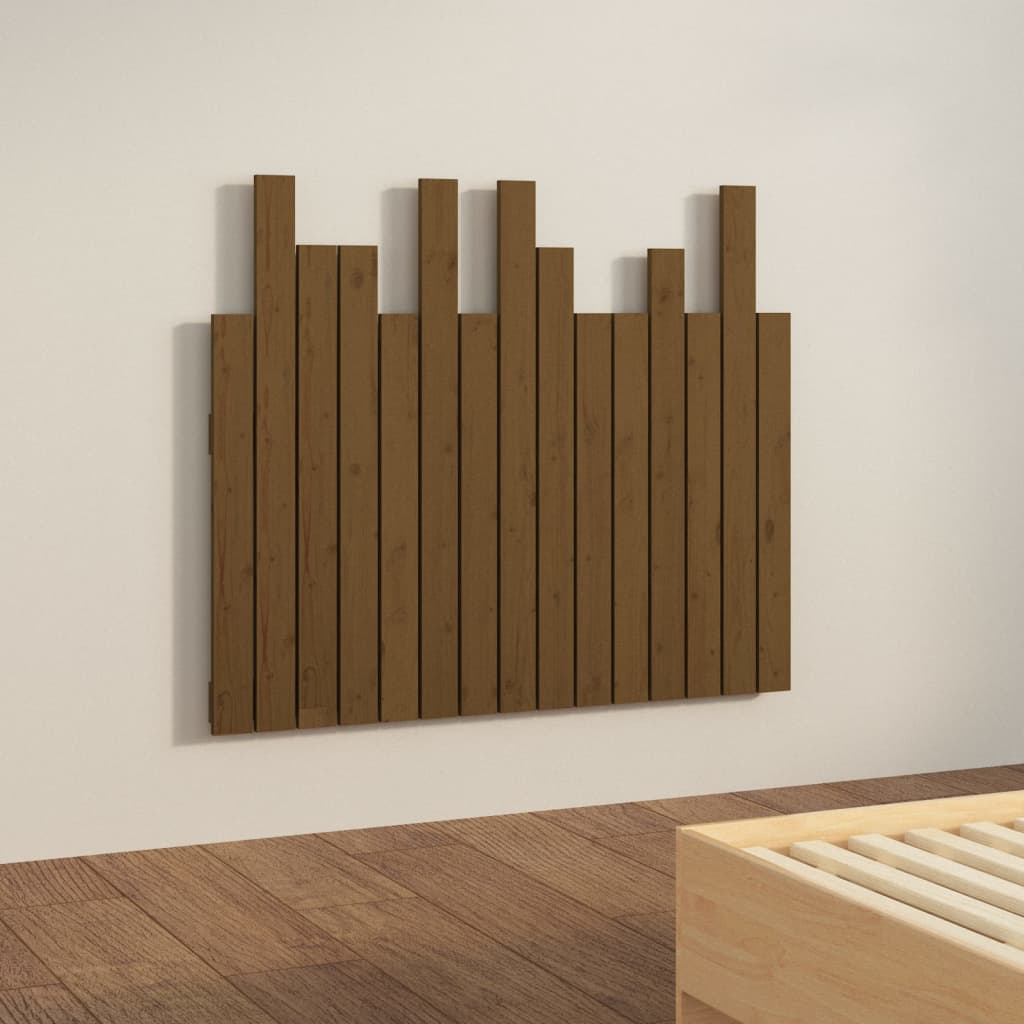Nástěnné Čelo Postele Medově Hnědé 95,5X3X80 Cm Borové Dřevo