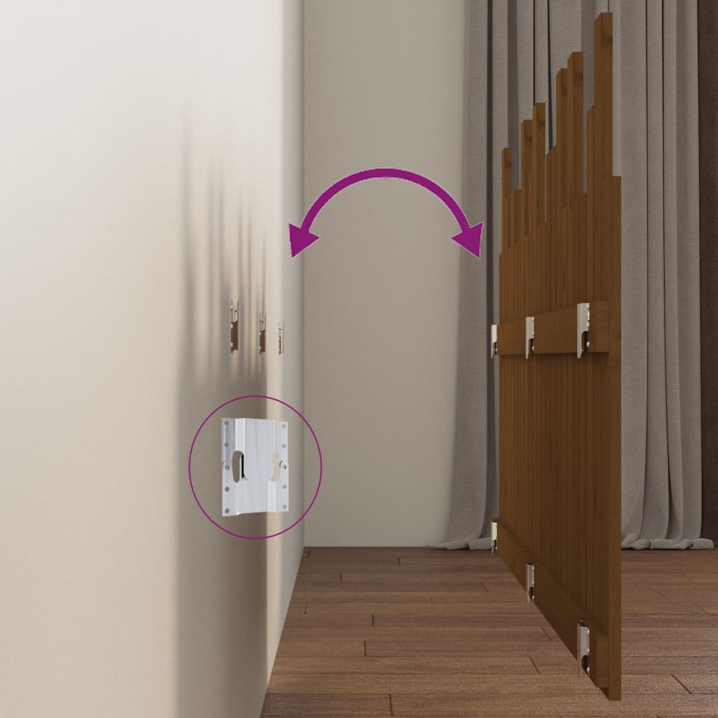 Nástěnné Čelo Postele Medově Hnědé 146,5X3X80 Cm Borové Dřevo