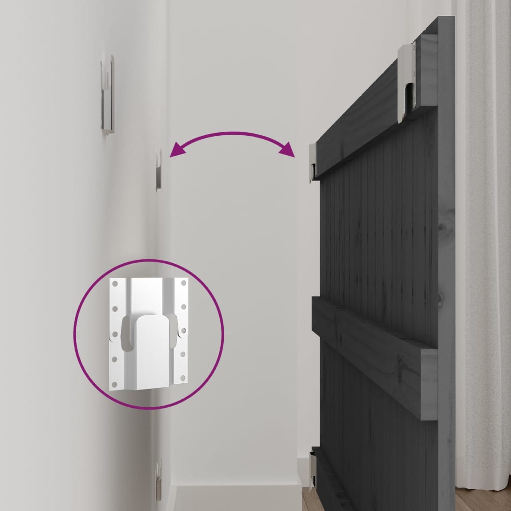 Nástěnné Čelo Postele Šedé 108 X 3 X 60 Cm Masivní Borové Dřevo Šedá