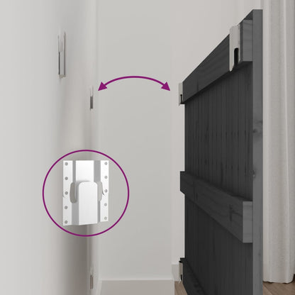 Nástěnné Čelo Postele Šedé 108 X 3 X 60 Cm Masivní Borové Dřevo Šedá