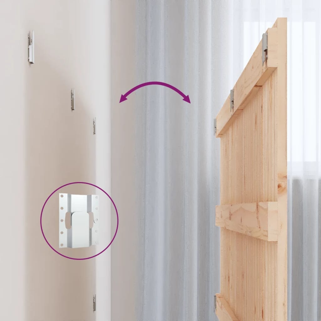 Nástěnné Čelo Postele 127,5 X 3 X 60 Cm Masivní Borové Dřevo Přírodní