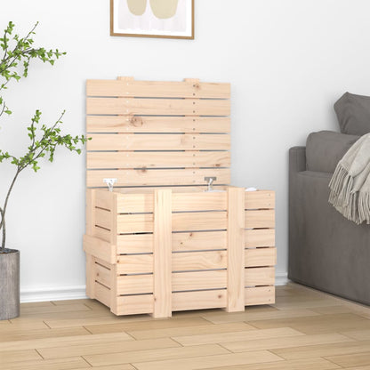 Úložný Box Šedý 58 X 40,5 X 42 Cm Masivní Borové Dřevo