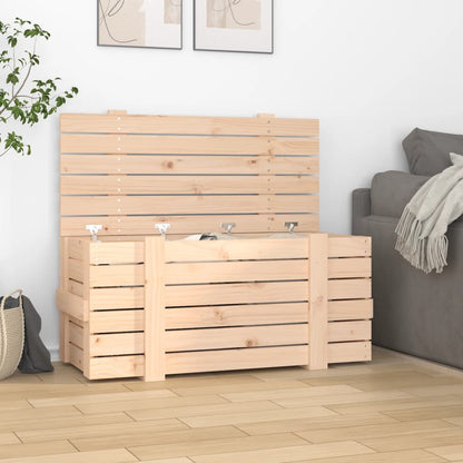 Úložný Box Šedý 58 X 40,5 X 42 Cm Masivní Borové Dřevo