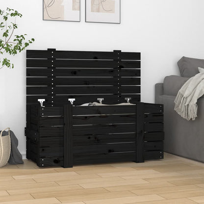 Úložný Box Šedý 58 X 40,5 X 42 Cm Masivní Borové Dřevo