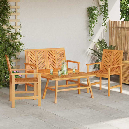 Zahradní Lounge Set 4 Ks Hnědá Masivní Akátové Dřevo