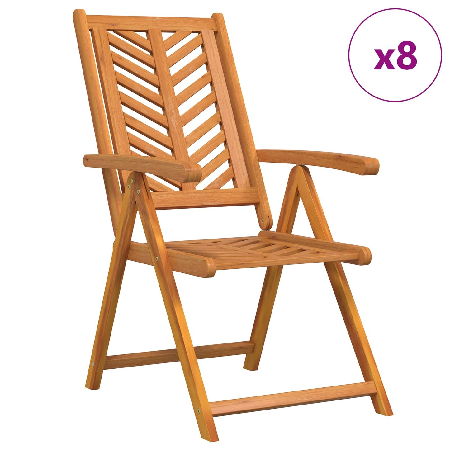 Zahradní Křeslo 8 Ks Hnědá Masivní Akátové Dřevo