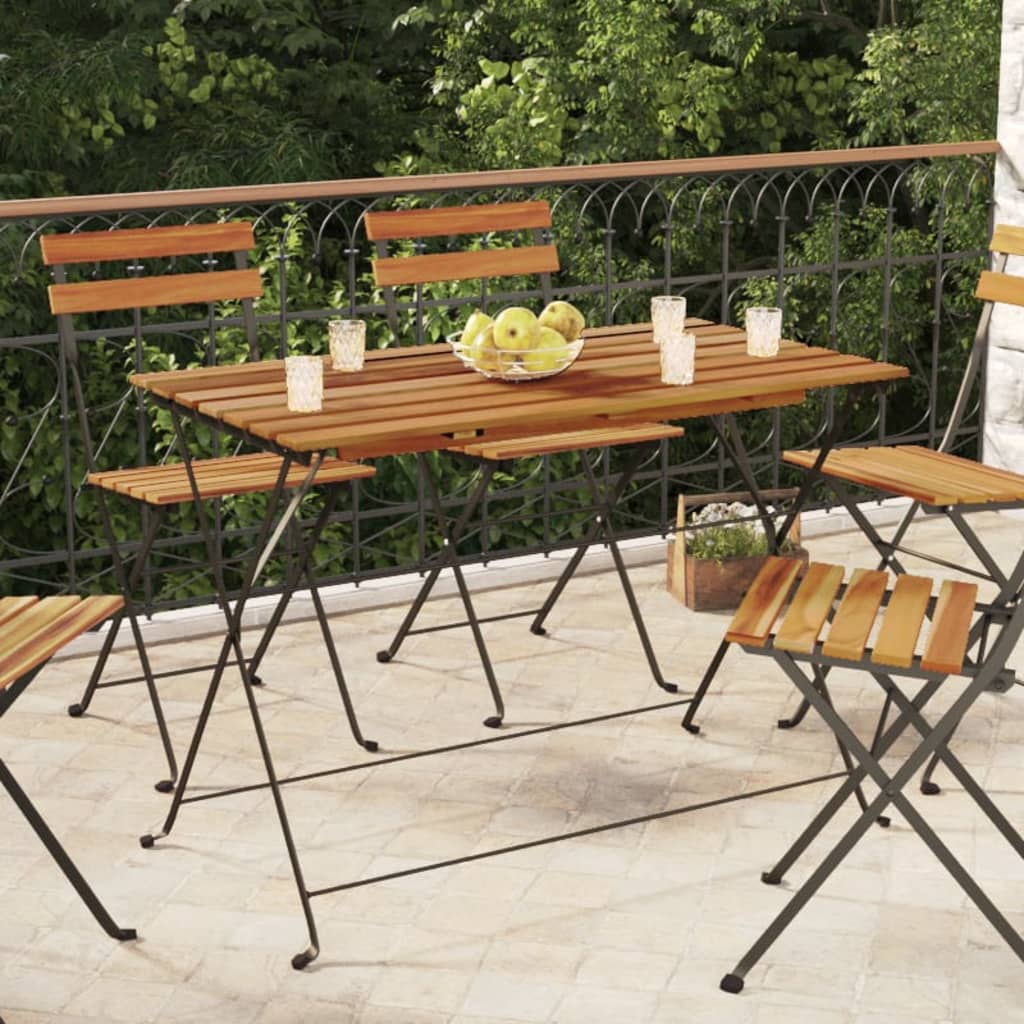 Skládací Bistro Stůl 100 X 54 X 71 Cm Masivní Akácie A Ocel