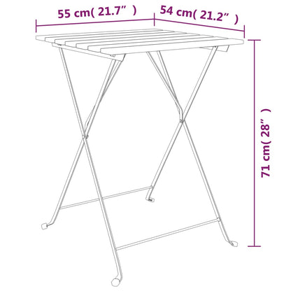 3Dílný Skládací Bistro Set Masivní Teakové Dřevo A Ocel