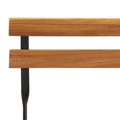 Skládací Bistro Židle 4 Ks Masivní Teakové Dřevo A Ocel