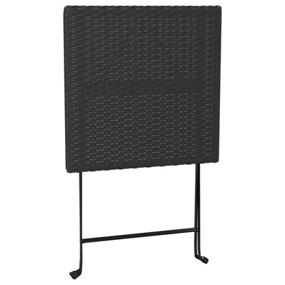 3Dílný Skládací Bistro Set Černý Polyratan