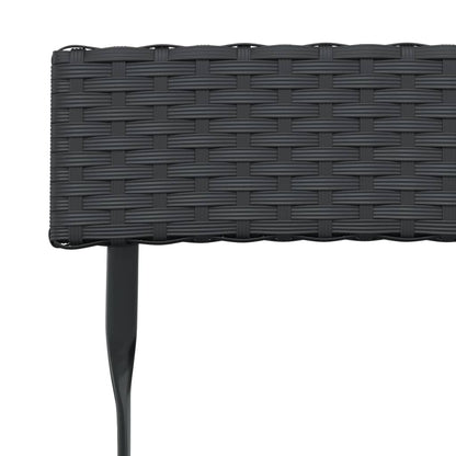 3Dílný Skládací Bistro Set Černý Polyratan