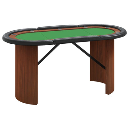 Pokerový Stůl Pro 10 Hráčů Zelený 160 X 80 X 75 Cm