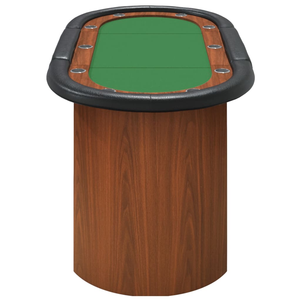 Pokerový Stůl Pro 10 Hráčů Zelený 160 X 80 X 75 Cm