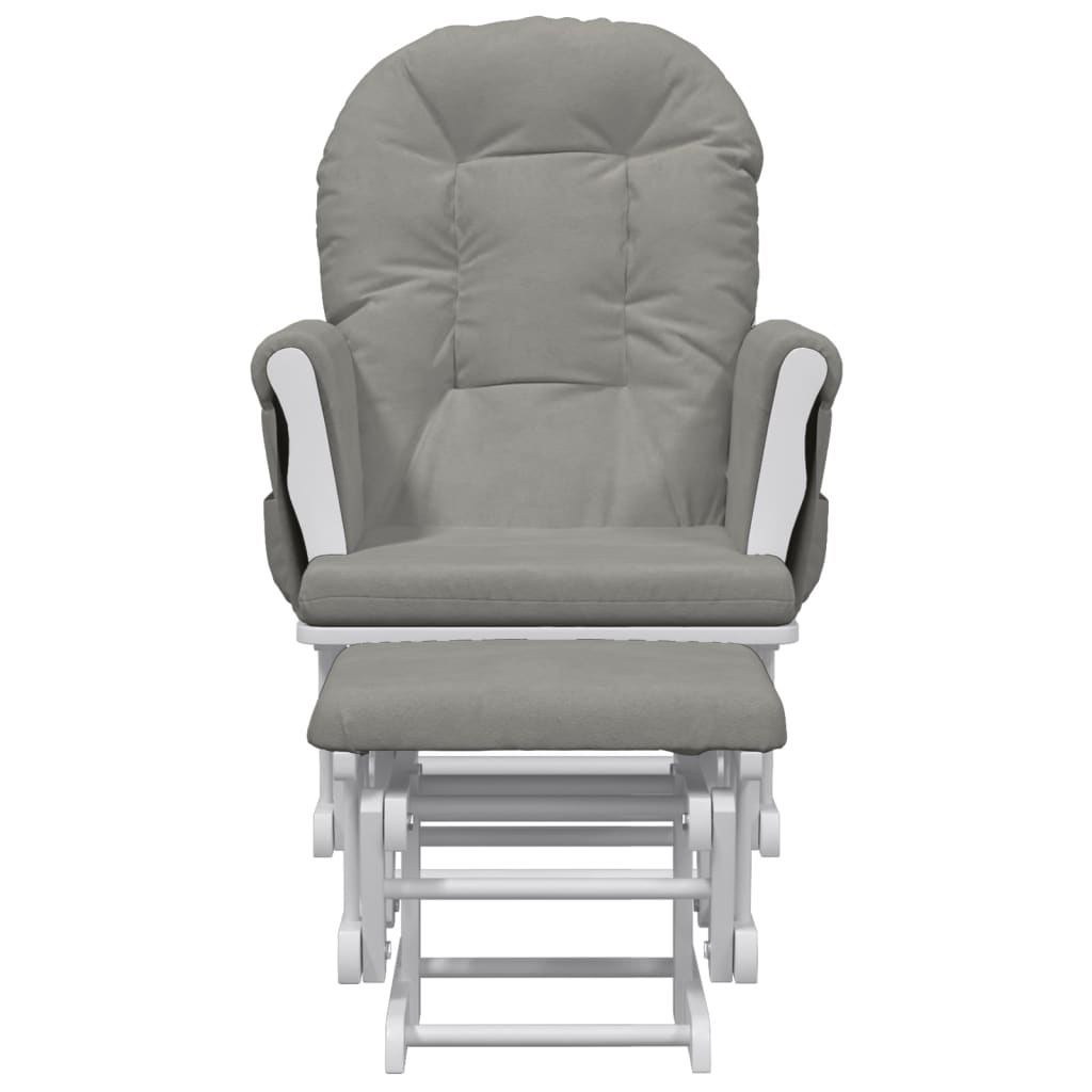 Křeslo Glider Se Stoličkou Světle Šedé Textil