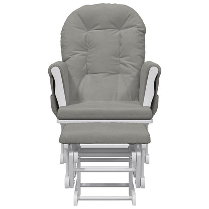 Křeslo Glider Se Stoličkou Světle Šedé Textil