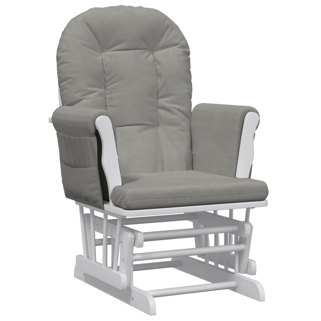 Křeslo Glider Se Stoličkou Světle Šedé Textil