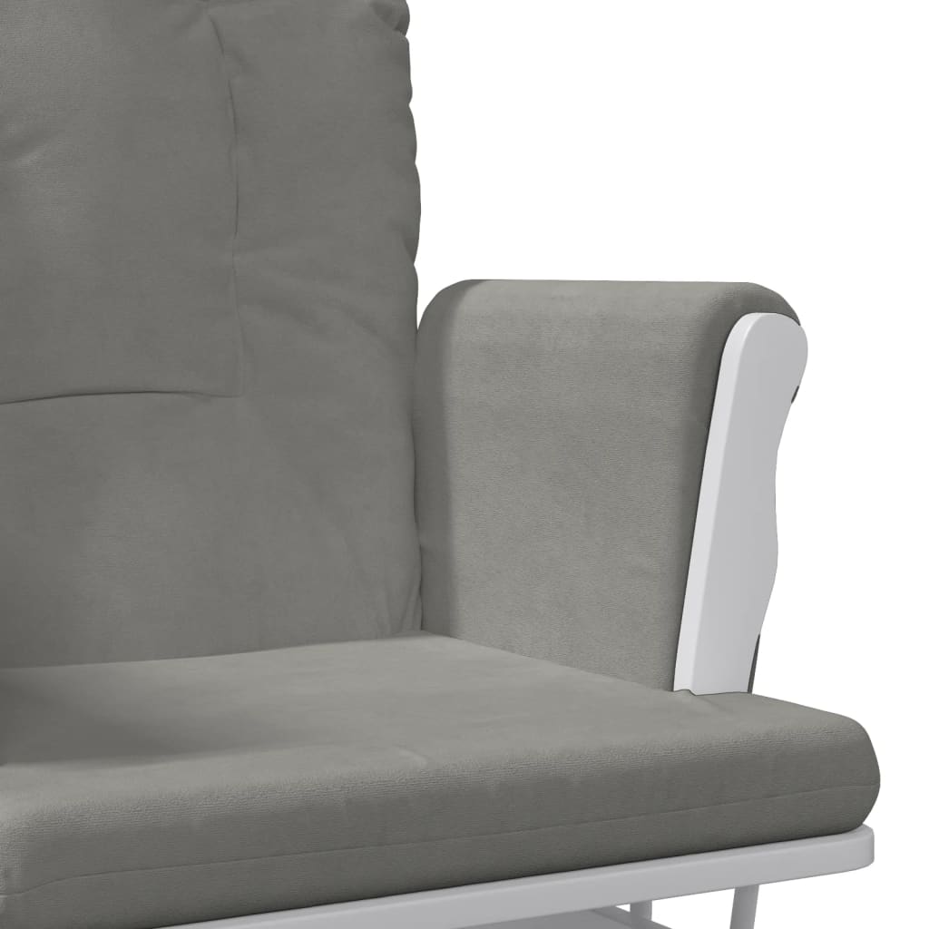 Křeslo Glider Se Stoličkou Světle Šedé Textil