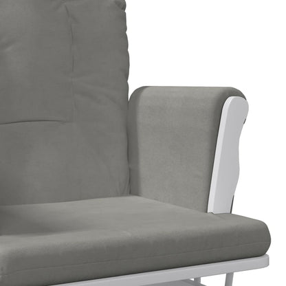 Křeslo Glider Se Stoličkou Světle Šedé Textil