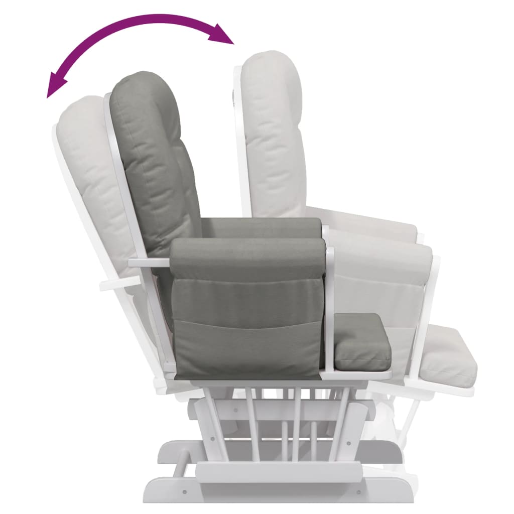 Křeslo Glider Se Stoličkou Světle Šedé Textil