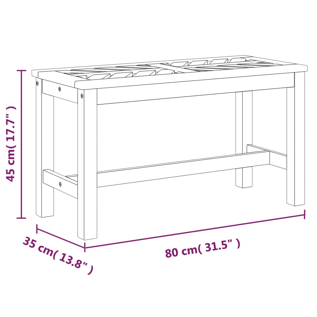 Zahradní Lavice 80 Cm Masivní Akáciové Dřevo