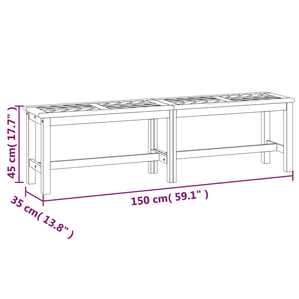 Zahradní Lavice 150 Cm Masivní Akáciové Dřevo