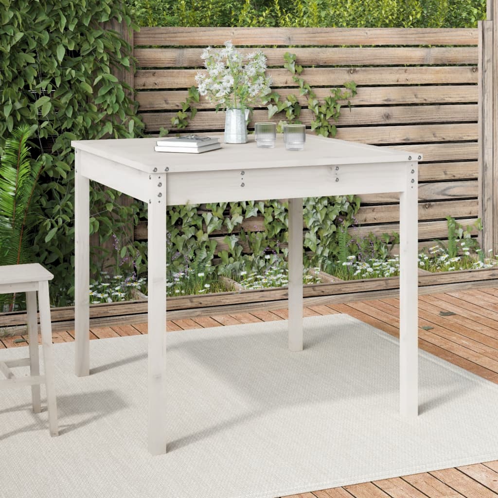 Zahradní Stůl Černý 82,5 X 82,5 X 76 Cm Masivní Borové Dřevo