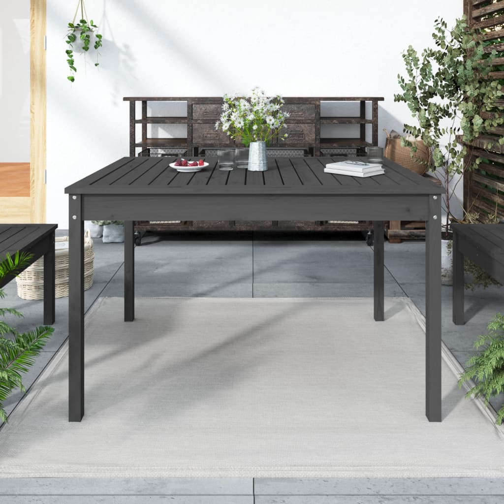 Zahradní Stůl Černý 82,5 X 82,5 X 76 Cm Masivní Borové Dřevo
