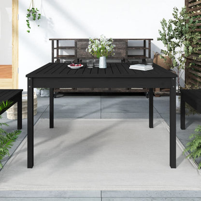 Zahradní Stůl Černý 82,5 X 82,5 X 76 Cm Masivní Borové Dřevo