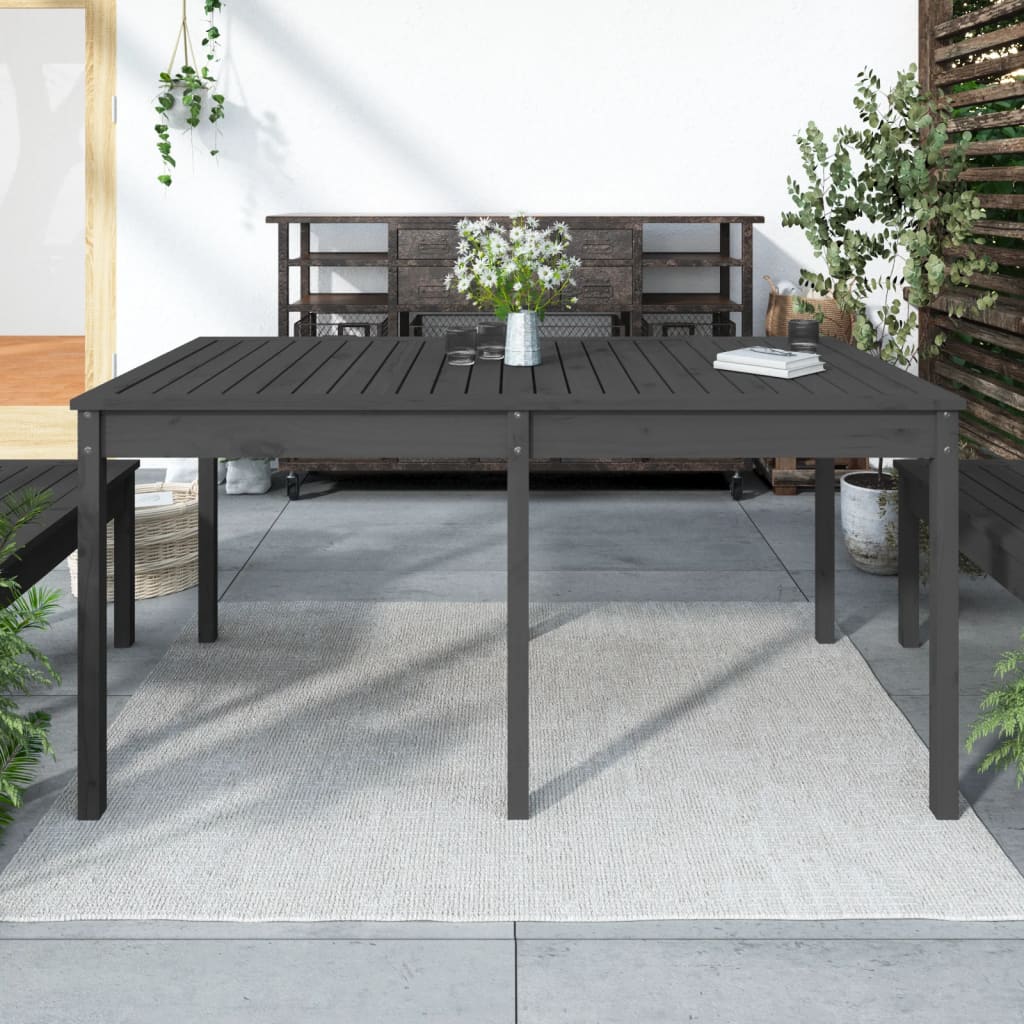 Zahradní Stůl Černý 82,5 X 82,5 X 76 Cm Masivní Borové Dřevo