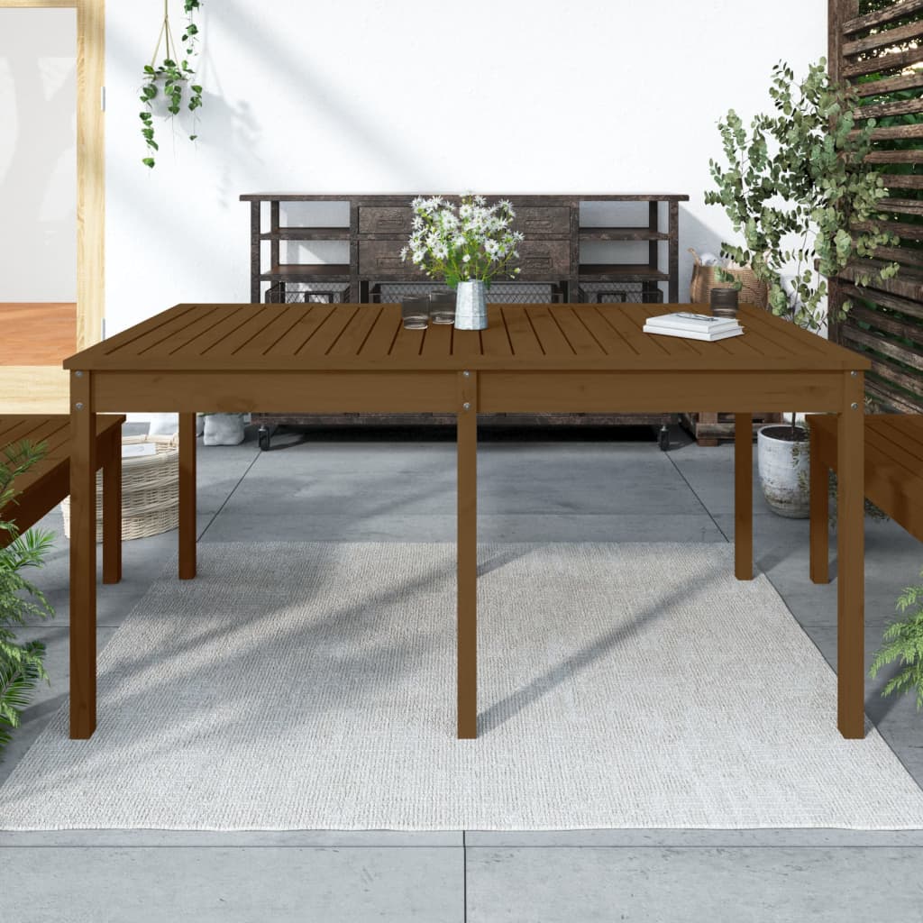 Zahradní Stůl Černý 82,5 X 82,5 X 76 Cm Masivní Borové Dřevo