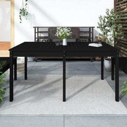 Zahradní Stůl Černý 82,5 X 82,5 X 76 Cm Masivní Borové Dřevo