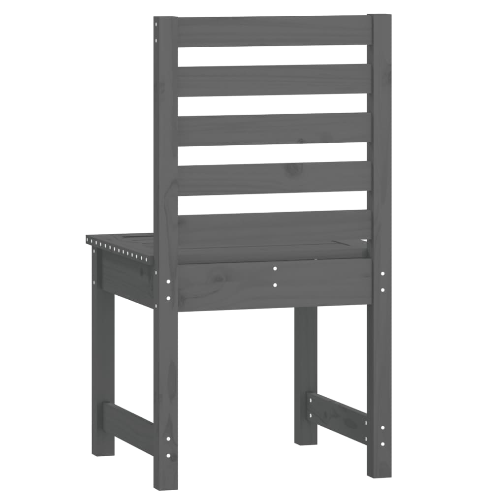 Zahradní Židle 2 Ks Šedé 40,5X48X91,5 Cm Masivní Borové Dřevo