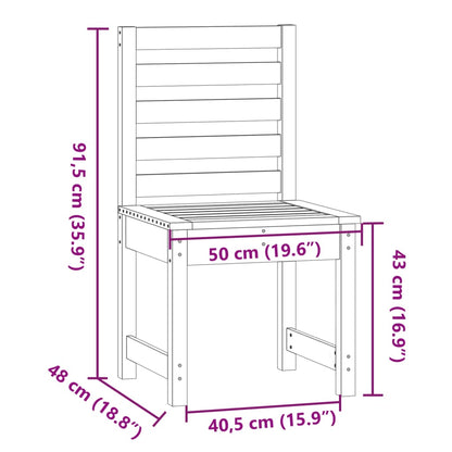 Zahradní Židle 2 Ks Šedé 40,5X48X91,5 Cm Masivní Borové Dřevo
