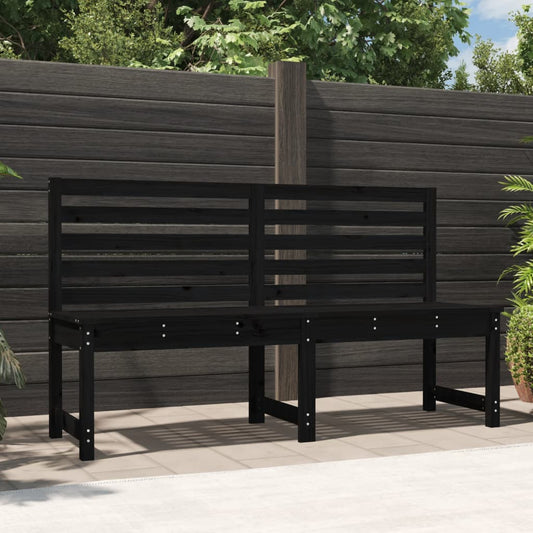 Zahradní Lavice Černá 157,5 Cm Masivní Borové Dřevo