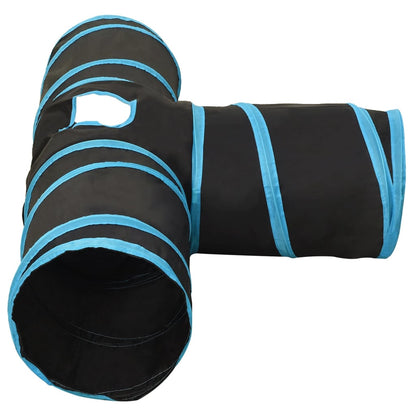 Kočičí Tunel 3Cestný Černý A Modrý 90 Cm Polyester