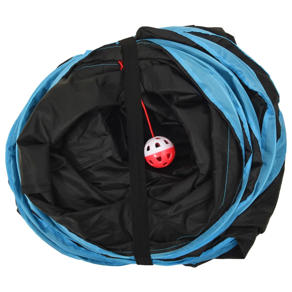 Kočičí Tunel 5Cestný Černý A Modrý 25 Cm Polyester