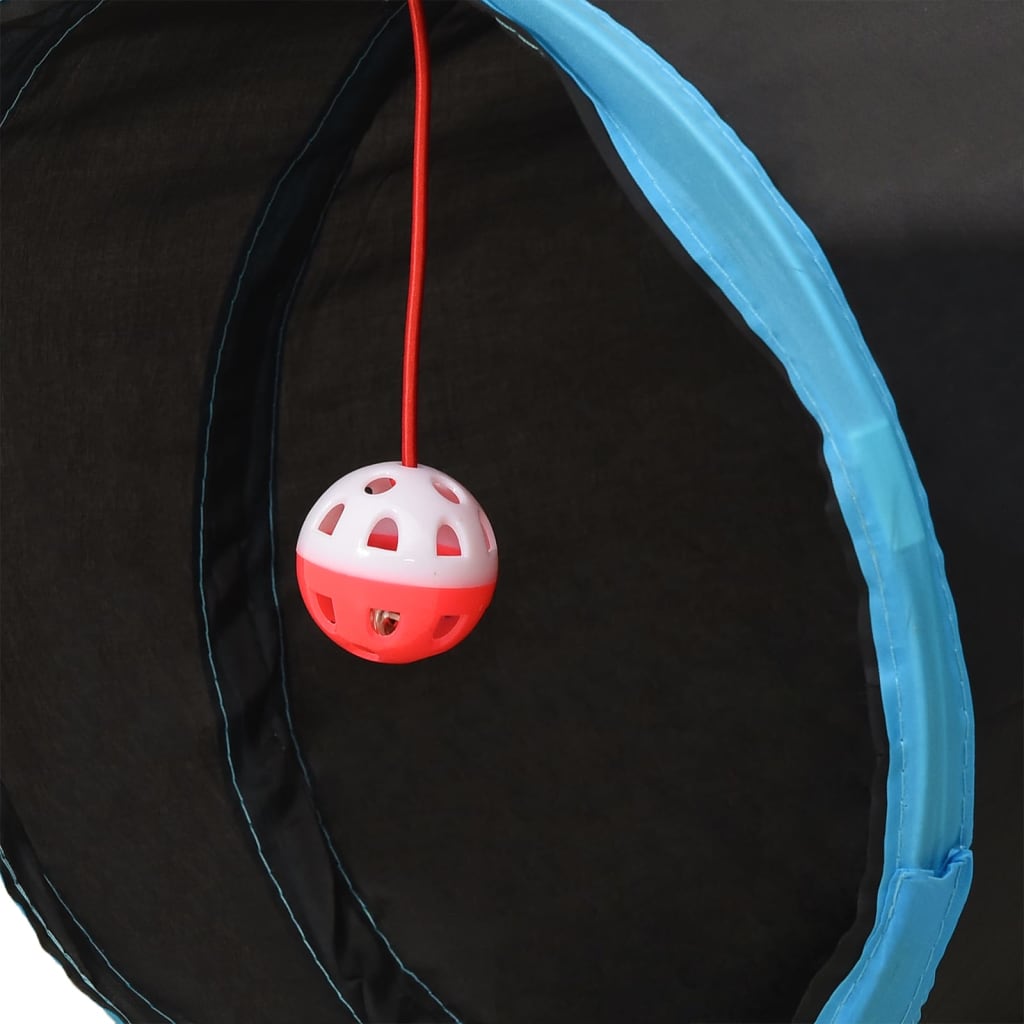 Kočičí Tunel 5Cestný Černý A Modrý 25 Cm Polyester