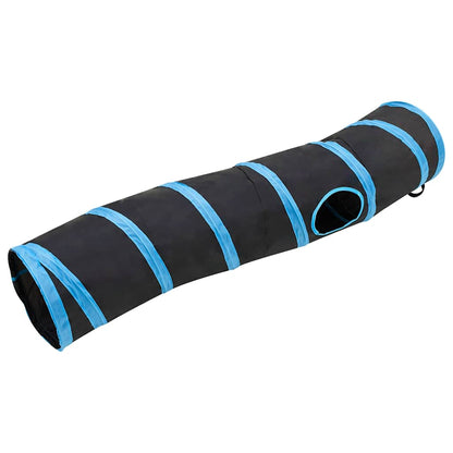 Kočičí Tunel Ve Tvaru S Černý A Modrý 122 Cm Polyester