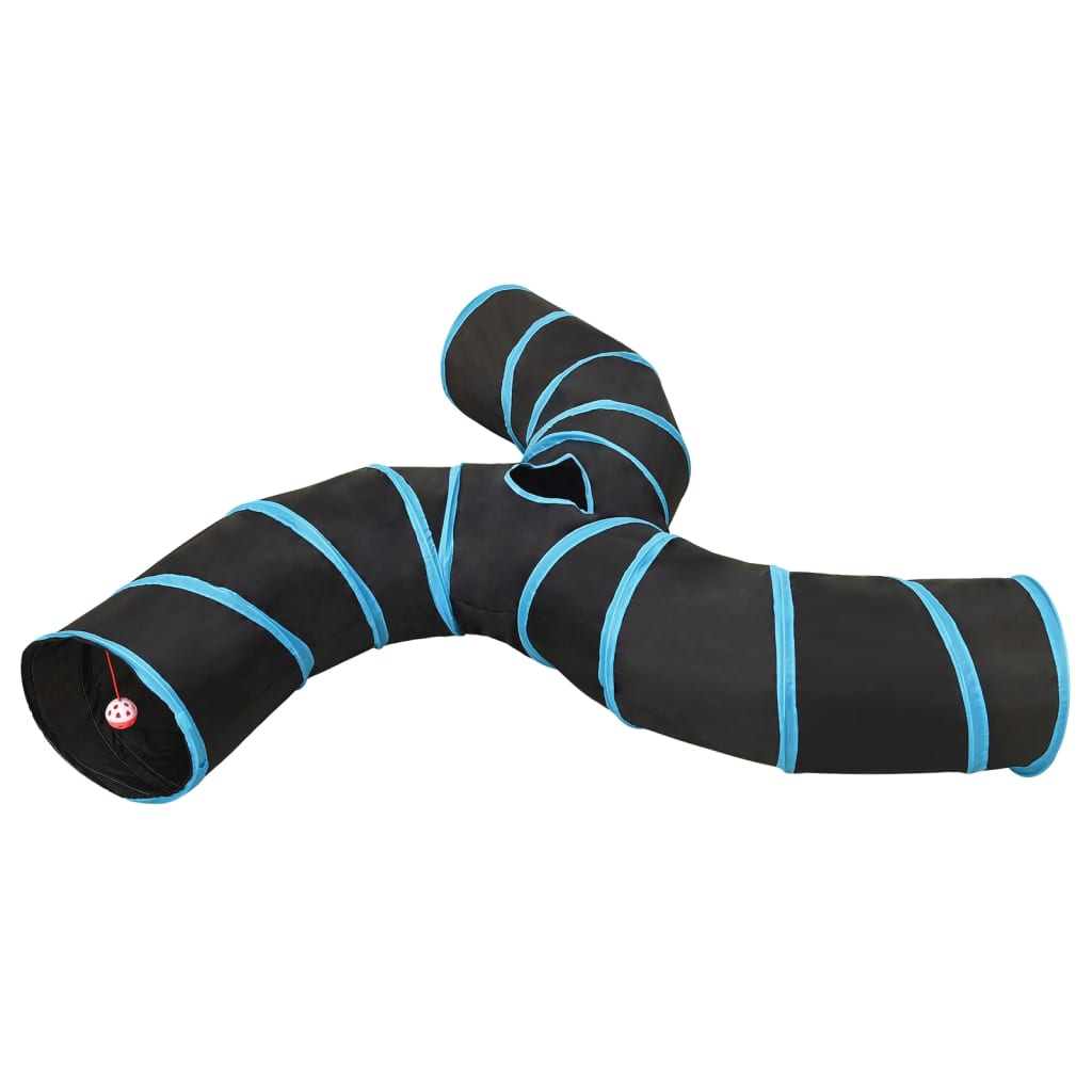 Kočičí Tunel 3Cestný Černý A Modrý 25 Cm Polyester