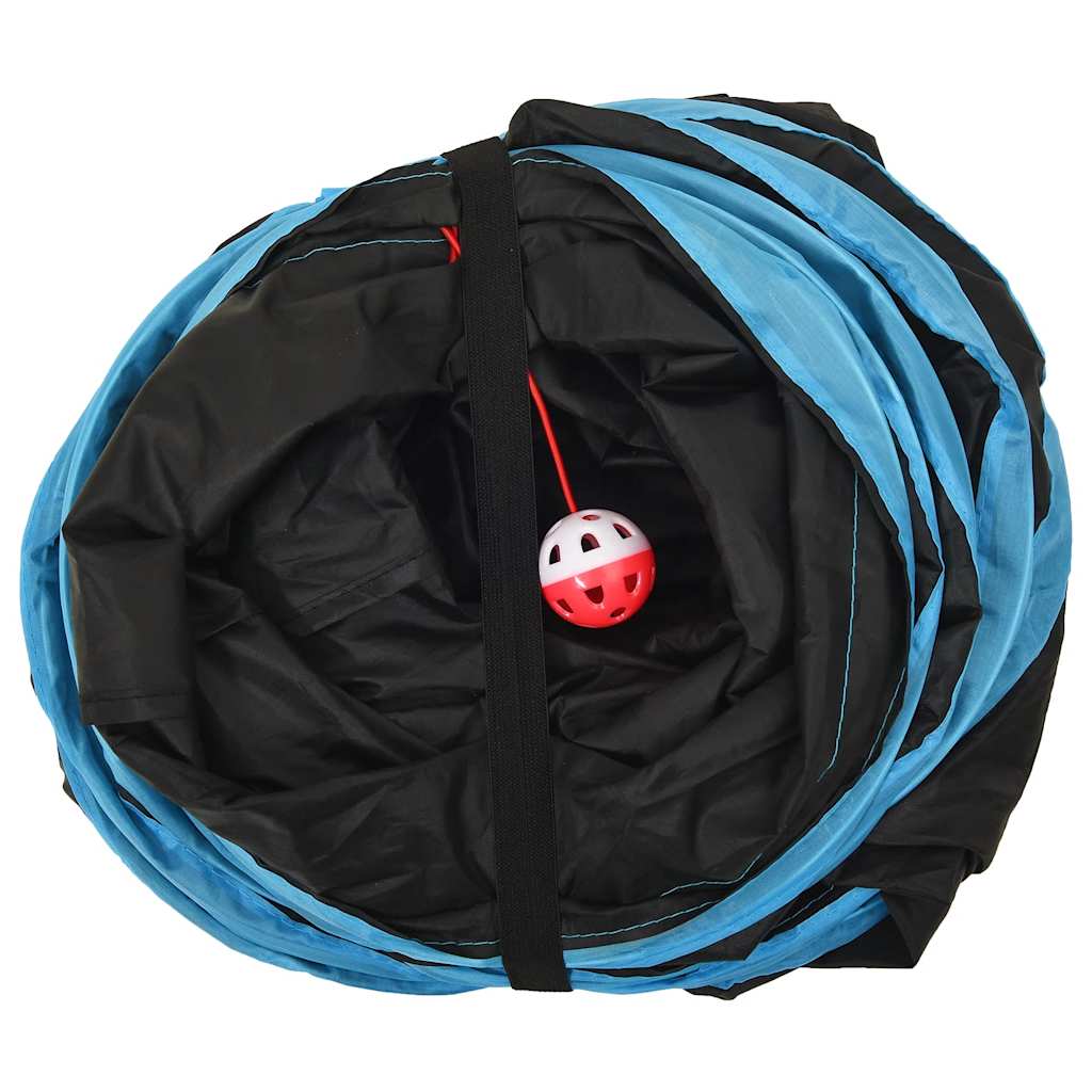 Kočičí Tunel 5Cestný Černý A Modrý 25 Cm Polyester