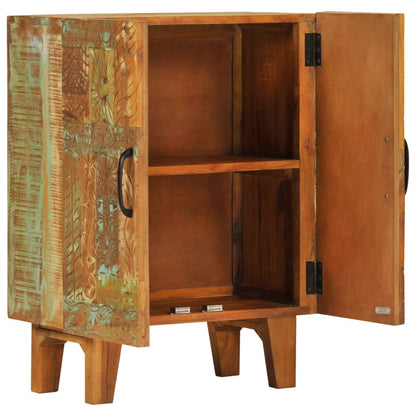 Ručně Vyřezávaný Příborník 55X30X75Cm Masivní Recyklované Dřevo