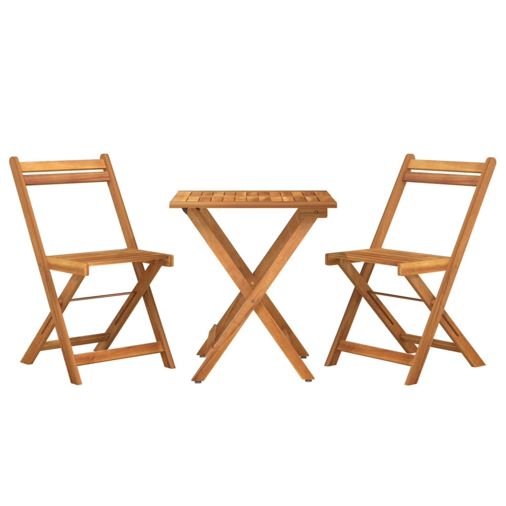 3Dílný Skládací Bistro Set Masivní Akáciové Dřevo