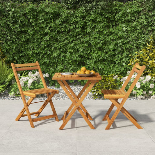 3Dílný Skládací Bistro Set Masivní Akáciové Dřevo