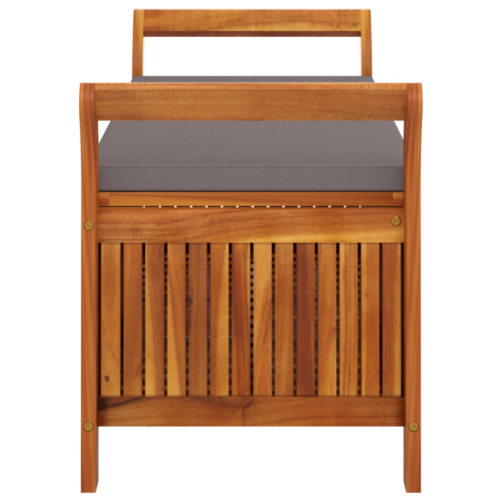 Zahradní Úložná Lavice S Poduškou 126 Cm Masivní Akáciové Dřevo