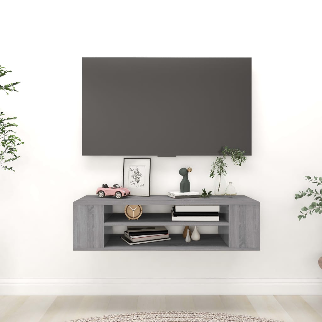 Závěsná Tv Skříňka Černá Vysoký Lesk 100X30X26,5 Cm Dřevotříska