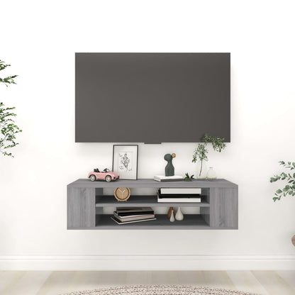Závěsná Tv Skříňka Černá Vysoký Lesk 100X30X26,5 Cm Dřevotříska
